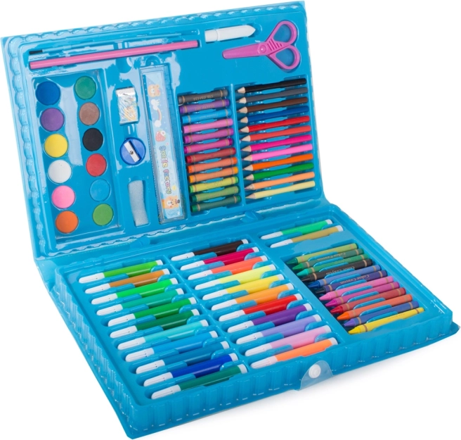 Likovni set u kovčežiću 86 dijelova – bojice, flomasteri i akvareli