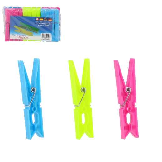 Plastične štipaljke za rublje, izdržljive s čvrstom oprugom – set od 24 komada
