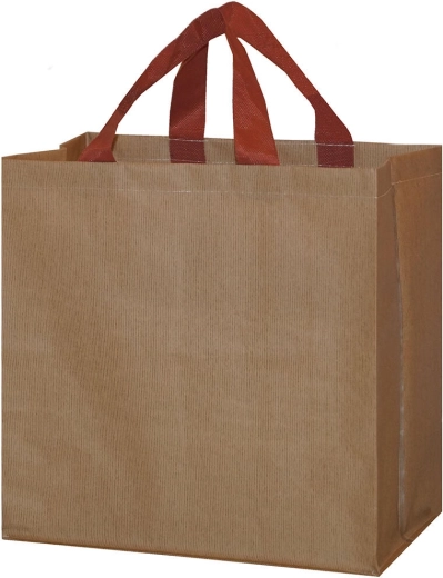 Kupovna torba od laminiranog polipropilena 35 × 35 × 20 cm, bež