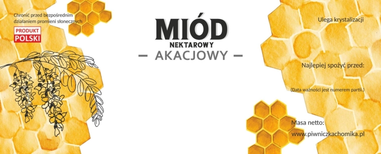 Set od 100 etiketa za bagremov cvjetni med 154 × 60 mm