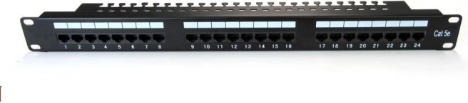 Patch panel 19" s 24 portova, kat. 5e, crni