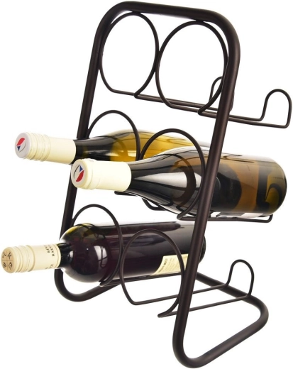 Metalni stalak za vino crni za 6 boca