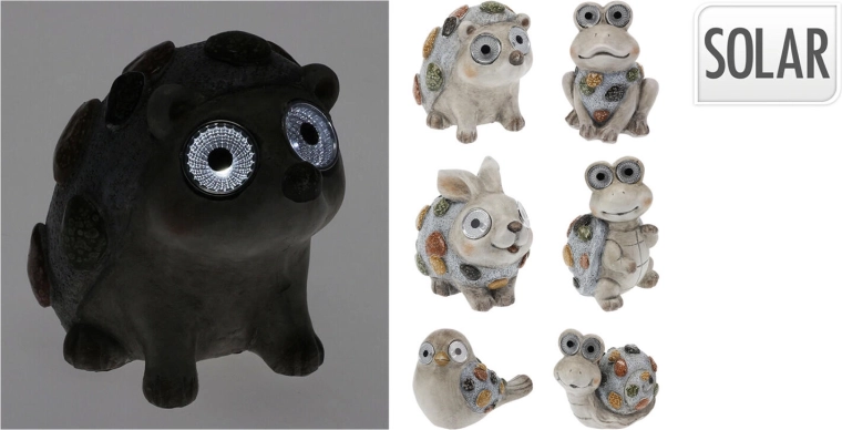 Vrtne solarne LED životinjice od polirezina – mix vrsta