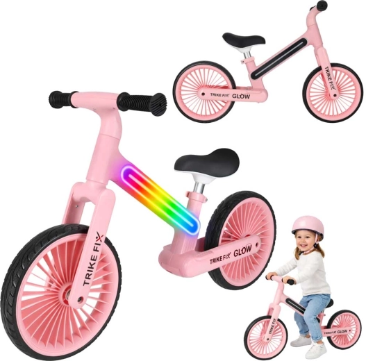 Odrážedlo Trike Fix Glow LED – Ružičasto
