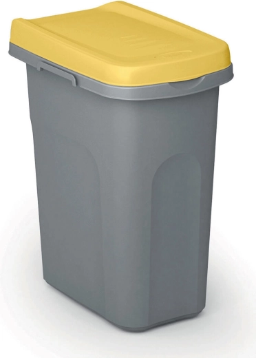 Kanta za odvojeno prikupljanje otpada HOME ECO SYSTEM 25 l, siva sa žutim poklopcem