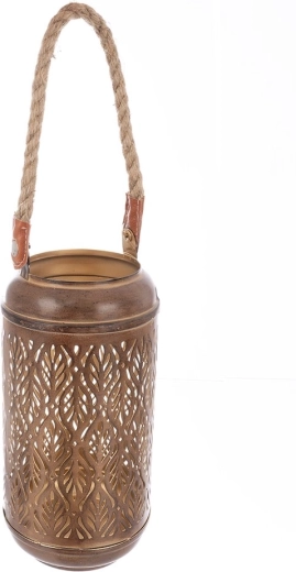 Svijećnjak Blade od metala i jute smeđe-zlatne boje 24 cm