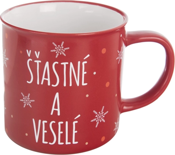 Keramička šalica Pahuljica „Sretno i veselo“ 0,51 l