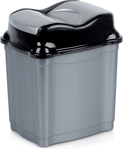 Plastična kanta za otpad 5 l s preklopnim poklopcem, siva