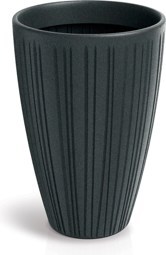 Visoka rebrasta vaza Fero Round High 48 cm, olovna