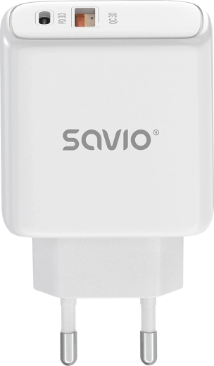 Mrežni punjač 20 W SAVIO LA-12 s USB-C PD i USB-A QC