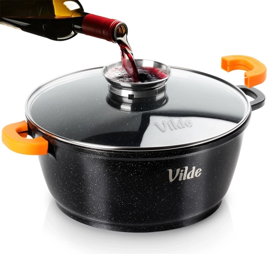 Granitni lonac sa staklenim poklopcem TERRUNA AROMA 28 cm, 5,8 l