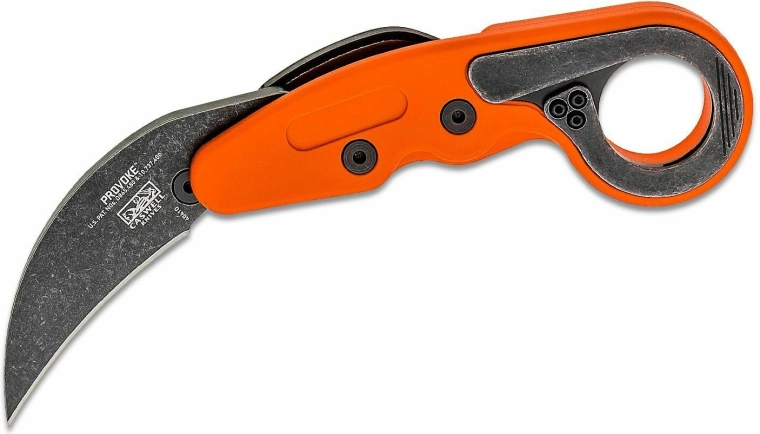 CRKT Provoke Orange karambit sklopivi nož 6,3 cm sa stonewash oštricom i drškom od Grivoryja