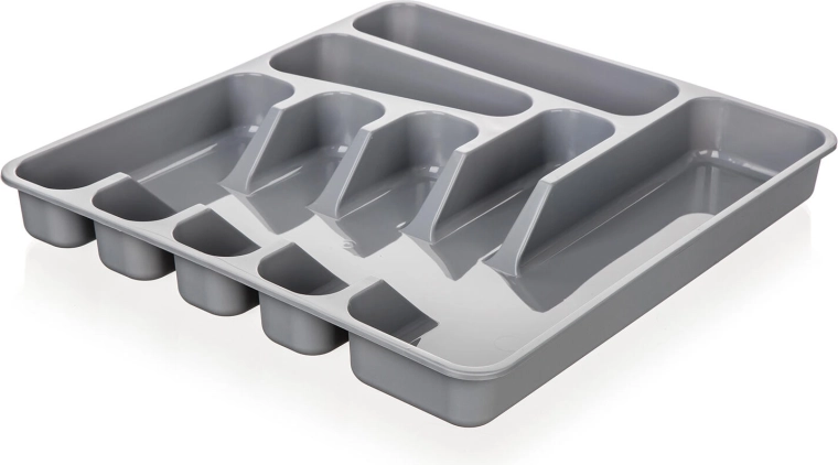 Plastični pribornik za ladicu 39,5 × 37 × 5 cm – sivi