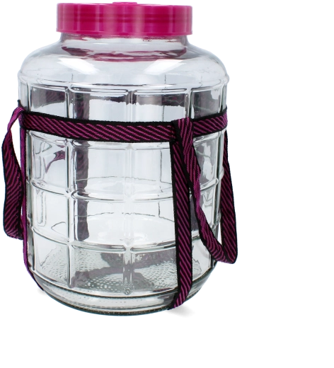 Multifunkcionalni stakleni demižon 15 l sa širokim grlom i remenom