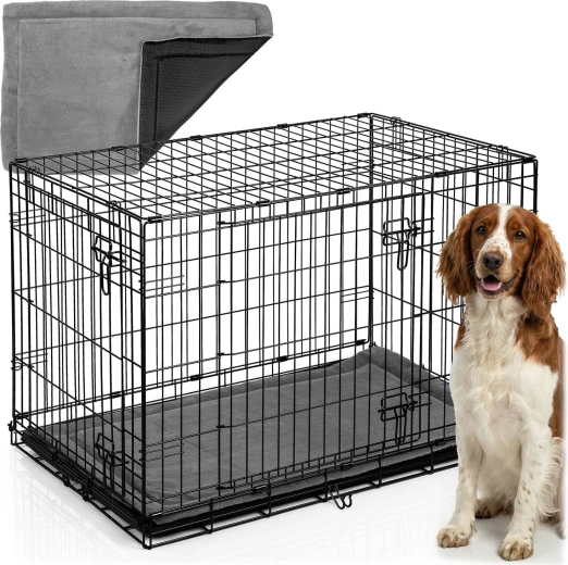 Metalni transportni kavez za psa s madracem 91 × 57 × 62 cm, veličina M