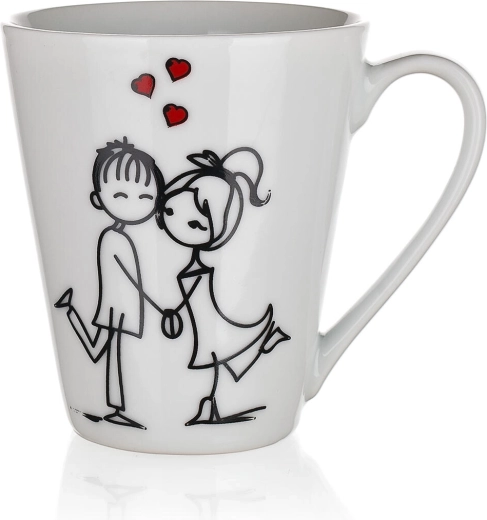 Keramička šalica LOVE 330 ml – mix romantičnih ukrasa