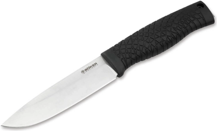 Böker Manufaktur Solingen Bronco outdoor nož, crni, TPE, kožna futrola