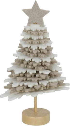 Božićna dekoracija drvce 16 cm – bijela/bež