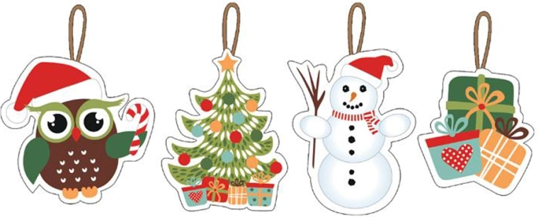 Papirnati božićni ukrasi TORO 7–8 cm, set 12 kom