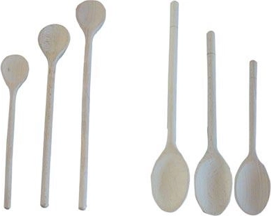 Set okruglih drvenih kuhača 3 kom 25–35 cm
