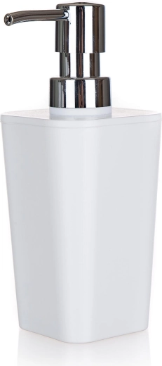 Bijeli plastični dozator sapuna 7,3 × 7,3 × 17 cm