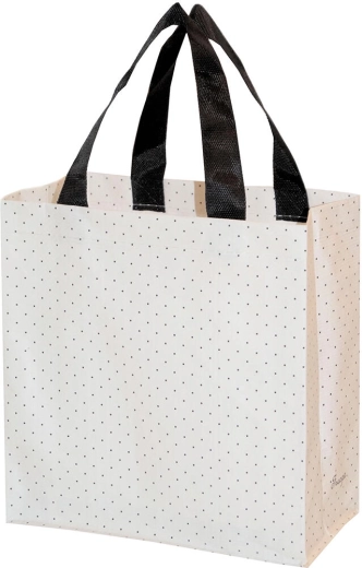 Shopping torba 27 × 27 × 15 cm, točkasti dizajn, tkani laminirani polipropilen