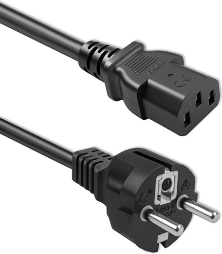 Napojni kabel QOLTEC Schuko (CEE 7/7) – IEC C13, 1,5 m, 3×1,0 mm², čisti bakar
