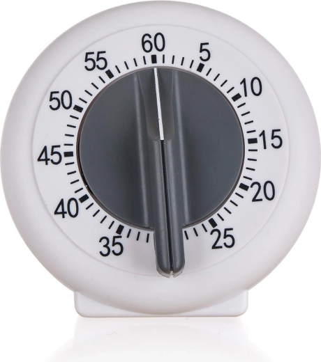 Kuhinjska mehanička kuhinjska štoperica CULINARIA 60 min, bijelo‑siva, promjer 9,5 cm