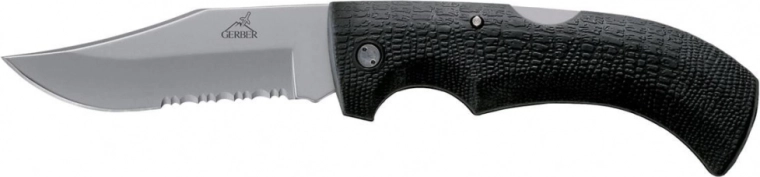 Gerber Gator sklopivi džepni turistički nož 9,5 cm sa zupcima, crni, GFN, najlonska futrola