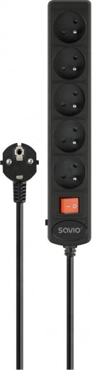 Prenaponska zaštitna produžna utičnica 5x Schuko s automatskim osiguračem 1,8 m