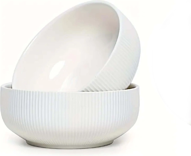 Zdje­la 530 ml od rebraste keramike, kremasto bijela