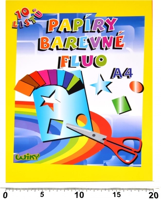 Fluorescentni šareni papiri A4, 10 listova