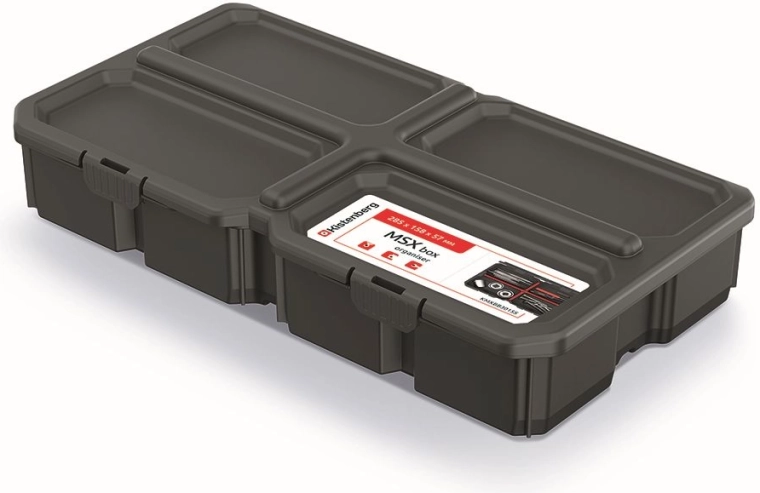 Organizator za alat MSX Box, crni, 28,5 × 15,8 × 5,7 cm