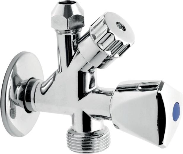 Kombinirani kutni ventil za perilicu sa nepovratnim ventilom 3/8" x 1/2" x 3/4"
