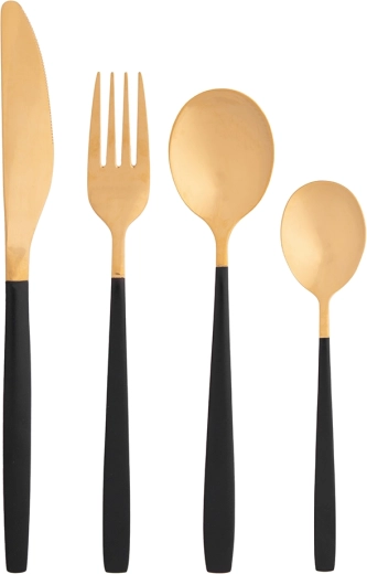 Set pribora Noble gold black, 24 kom, u poklon kutiji