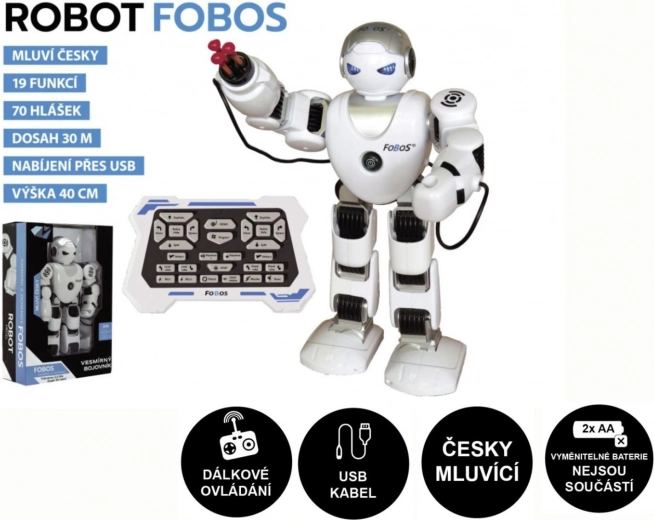 Interaktivni robot FOBOS 40 cm, govori češki, s daljinskim upravljačem i USB punjenjem