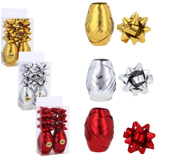 Set za zamatanje darova – vrpca i mašnice 6 cm