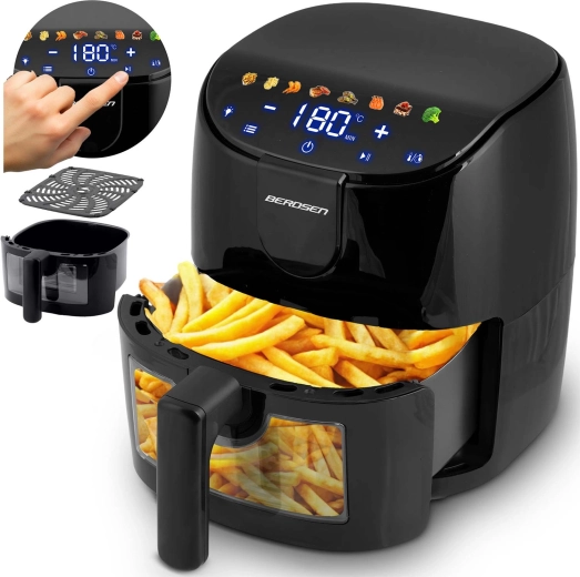 Toplinska friteza na vrući zrak 4 l 1500 W BERDSEN s prozorčićem i LED osvjetljenjem