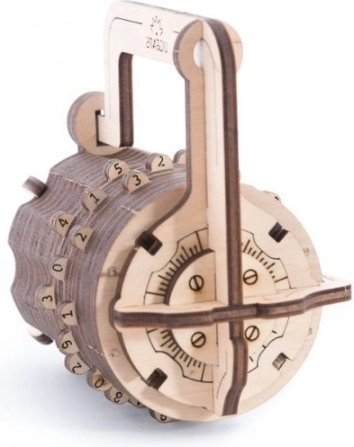 Ugears 3D puzzle brojčana brava – mehanička drvena slagalica