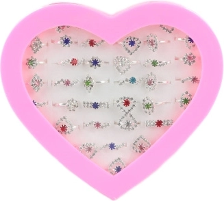 Dječji rastezljivi prsteni s kamenčićima, 36 kom