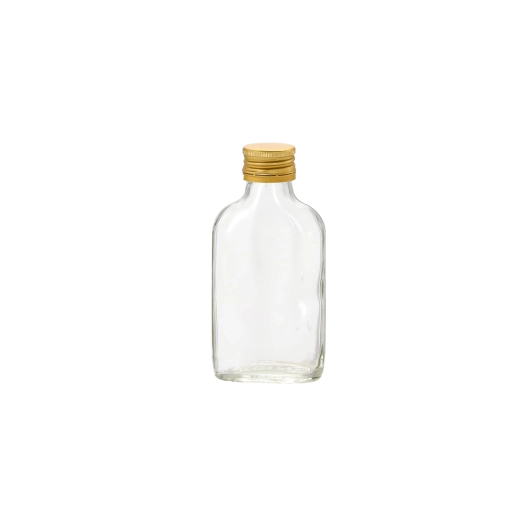 Staklena pljoska 100 ml sa zlatnim navojnim čepom