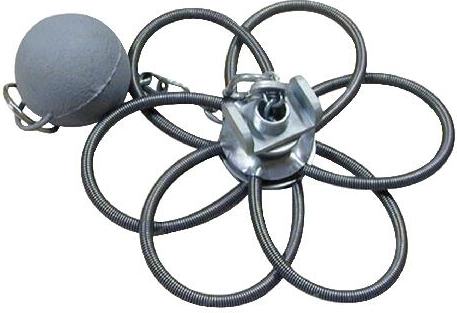 Dimnjačka ruža sa 6 opruga i utezima, inox, 130–230 mm