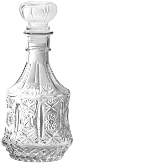 Ukrašena staklena karafa 700 ml s čepom