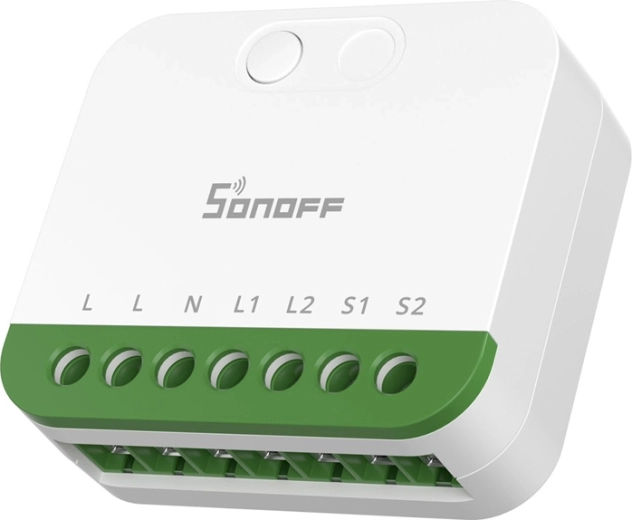 Sonoff mini-2gs matter dvokanalni pametni zidni prekidač