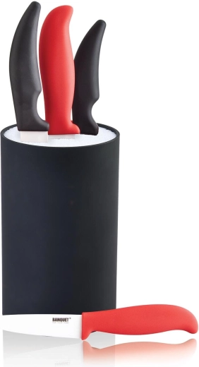 Stalak za noževe CULINARIA Black s izdržljivom uloškom s vlaknima, 18 cm