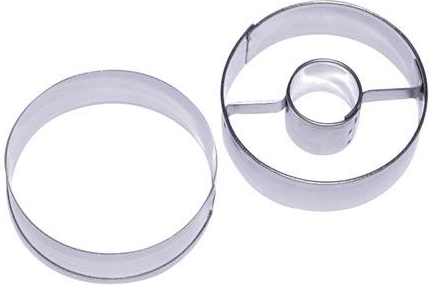 Nerezna kalupa za kolačiće – kružić s rupom 3,5 cm – set od 2 dijela