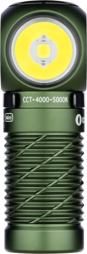 Naglavna lampa i EDC svjetiljka OLIGHT Perun 2 Mini OD Green s crvenim svjetlom
