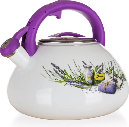 Emajlirani zviždeći čajnik Lavanda 3 l, promjer 22,5 cm
