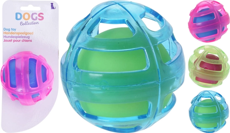Igračka za psa loptica u loptici 8 cm mix boja