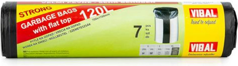 Vreće za otpad 120 l, crne, 7 kom